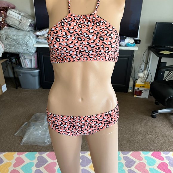 Joe Boxer Juniors Gingham Plaid High Waist Bikini Bottom Size 1X Juniors Plus